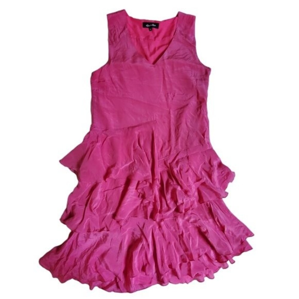Alex + Alex pink sleeveless silk cocktail dress sz M